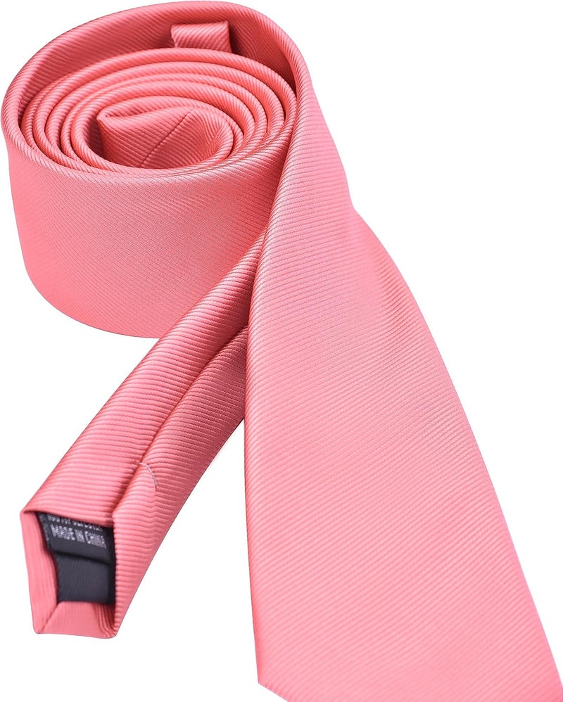 Branduce 2.4"（6cm） Solid Pure Color Skinny Tie Plain Slim Necktie for Men - Image 3